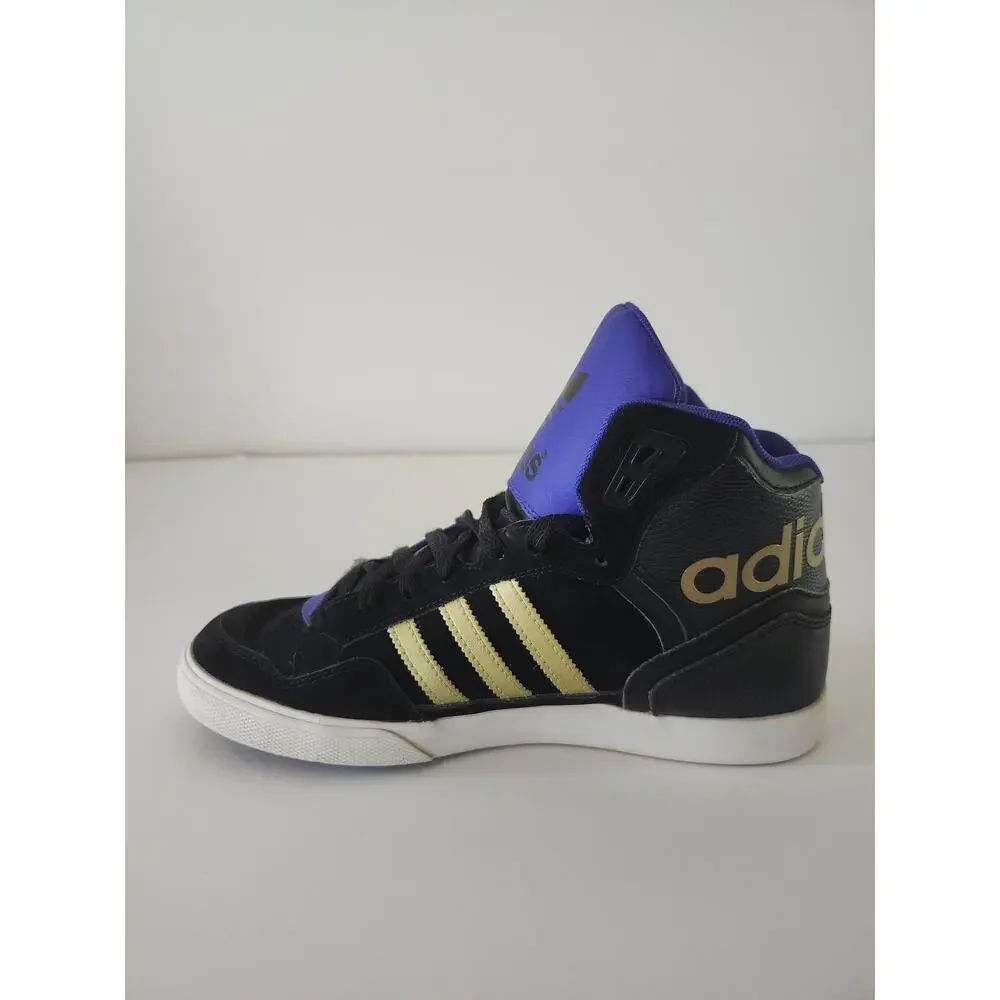 Adidas AR 2.0 Men's Black Gold Purple Sz 9 High Top Sneaker Retro Strap